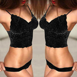 1 Set Sexy Strap Translucent Women Lace Tank Top Briefs Underwear Club Underwear