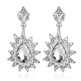 1Pair Elegant Women Crystal Rhinestone Flower Ear Stud Earrings Fashion Jewelry